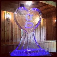 Heart shaped ice sculpture