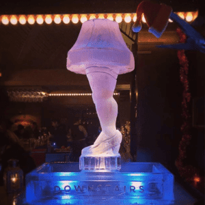 Classic "Christmas Carol" themed ice sculpture for the holidays by Full Spectrum Ice Sculptures