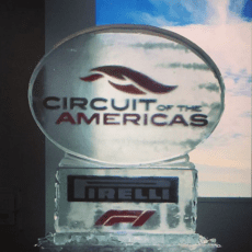 Oval Ice Sculpture on Pedestal with Logo