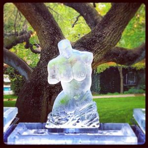 Classic nude sculpture made of ice by Full Spectrum Ice Sculptures