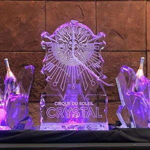 Single shot ice luge for Circque Du Soleil event by Full Spectrum Ice Sculptures
