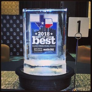 2018 Best of entry display ice sculpture by Full Spectrum Ice Sculptures