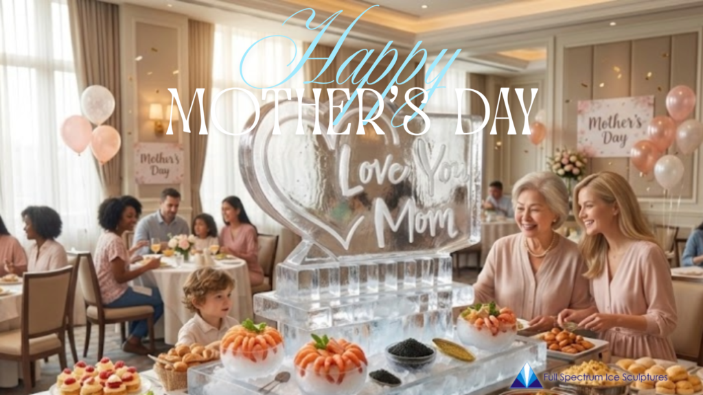 Mother's Day Ice Sculpture Buffet Centerpiece