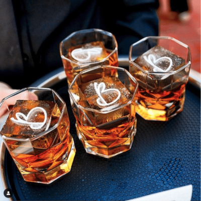 engraved craft ice cubes, by full spectrum ice sculptures
